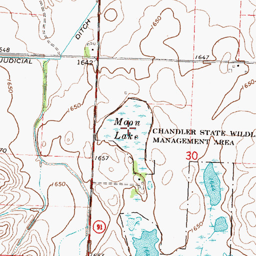 Topographic Map of Moon Lake, MN