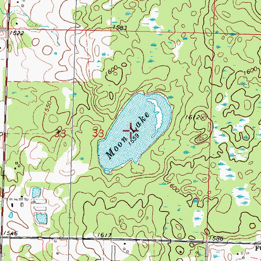 Topographic Map of Moon Lake, MN