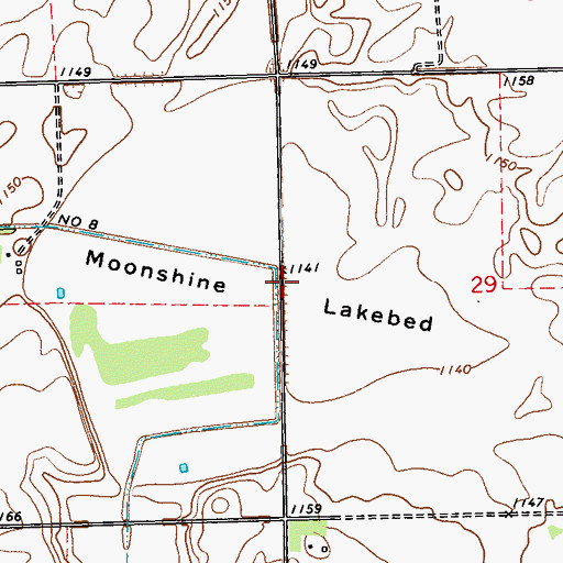Topographic Map of Moonshine Lakebed, MN