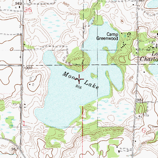 Topographic Map of Moore Lake, MN