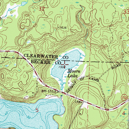 Topographic Map of Moore Lake, MN