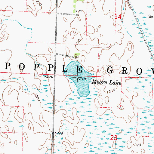 Topographic Map of Moore Lake, MN