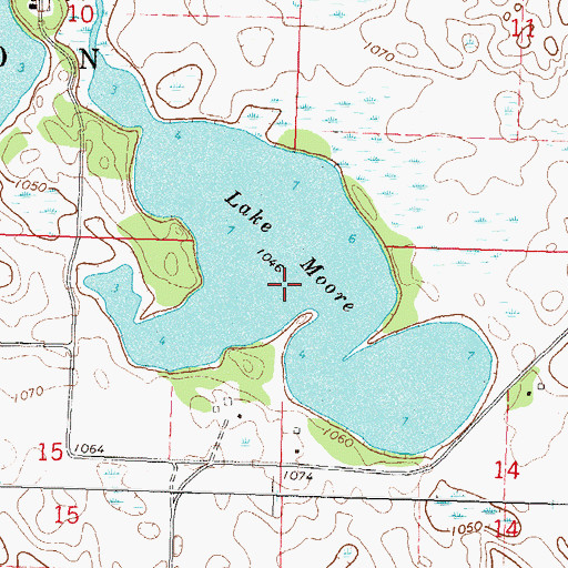 Topographic Map of Lake Moore, MN