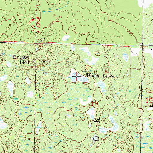 Topographic Map of Moose Lake, MN