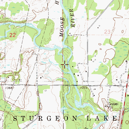 Topographic Map of Moose Horn River, MN