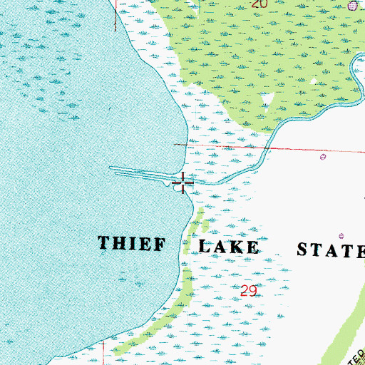 Topographic Map of Moose River, MN