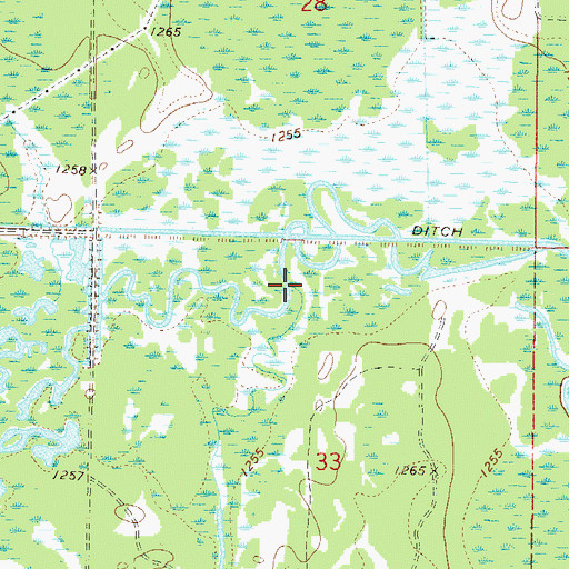 Topographic Map of Moose River Flowage, MN