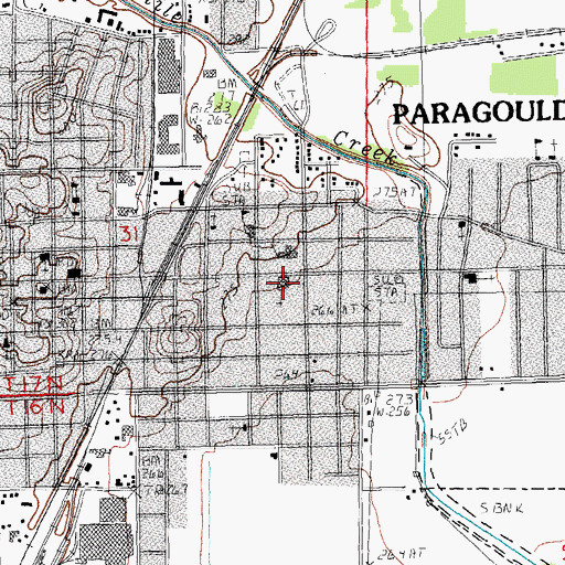 Topographic Map of Griffin Memorial United Methodist Church, AR