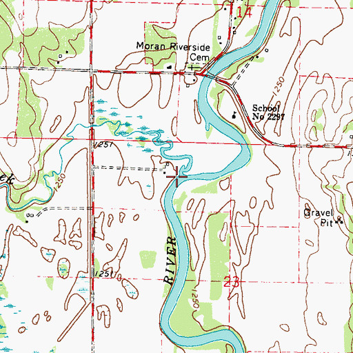 Topographic Map of Moran Creek, MN