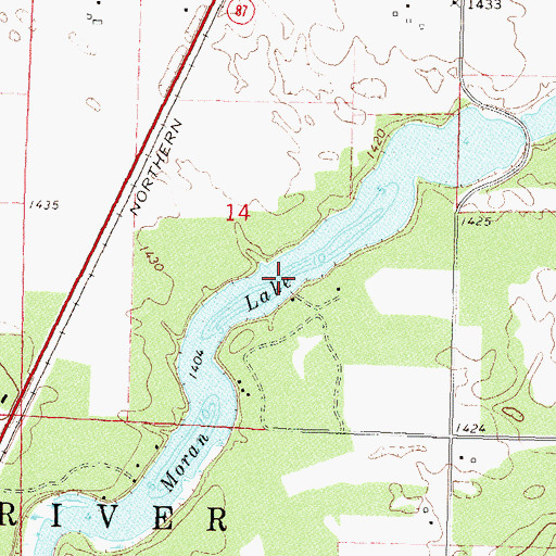 Topographic Map of Moran Lake, MN