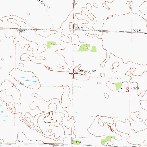 Topographic Map of Moravian Cemetery, MN