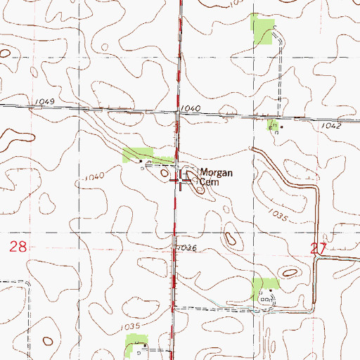 Topographic Map of Morgan Cemetery, MN