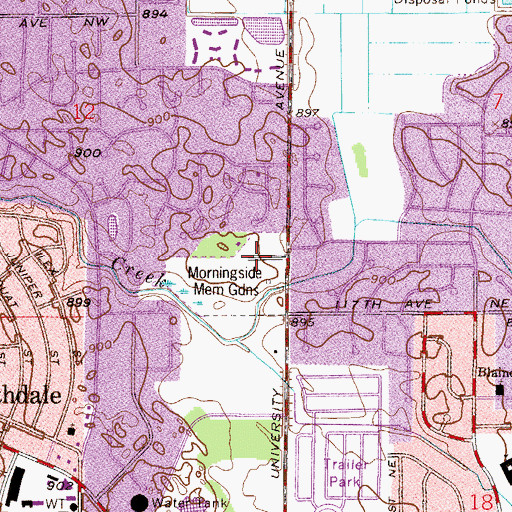 Topographic Map of Morningside Memorial Gardens Cemetery, MN