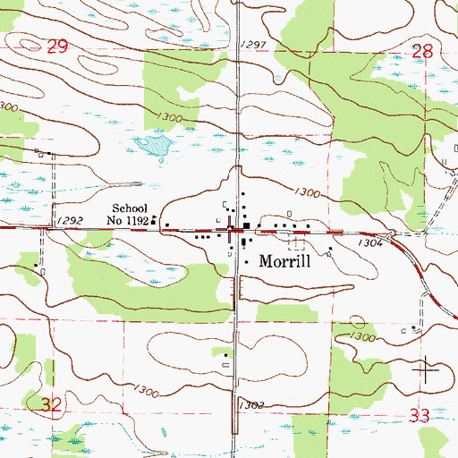 Topographic Map of Morrill, MN