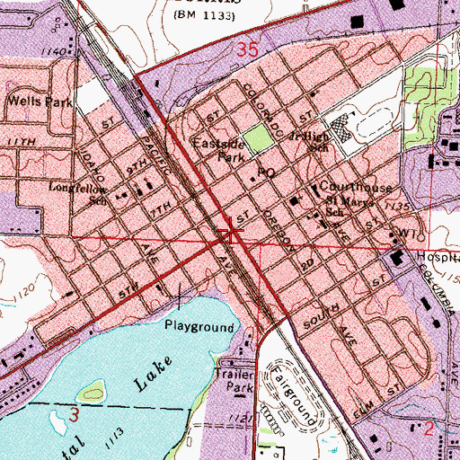 Topographic Map of Morris, MN