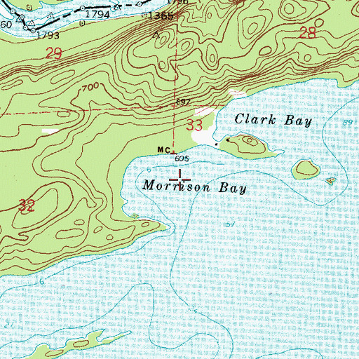 Topographic Map of Morrison Bay, MN