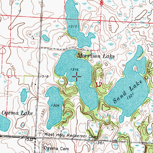 Topographic Map of Morrison Lake, MN