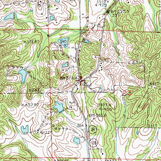 Topographic Map of Hillside (historical), AR