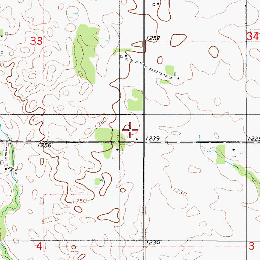 Topographic Map of Moucha School, MN