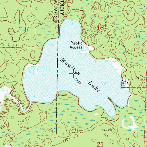 Topographic Map of Moulton Lake, MN