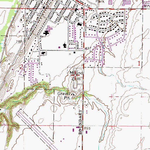 Topographic Map of Mound Cemetery, MN