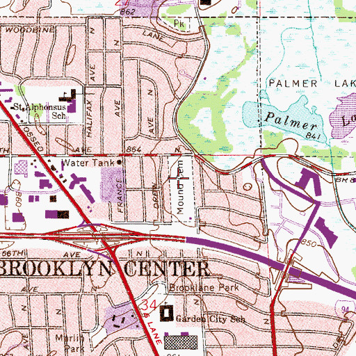 Topographic Map of Mound Cemetery, MN