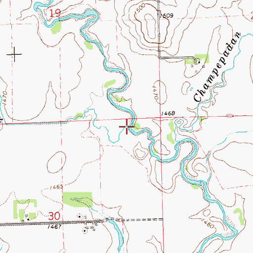 Topographic Map of Mound Creek, MN
