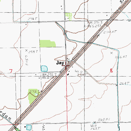 Topographic Map of Jay, AR