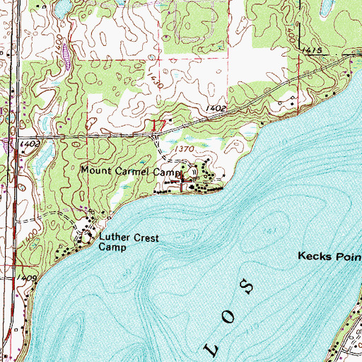 Topographic Map of Mount Carmel Camp, MN