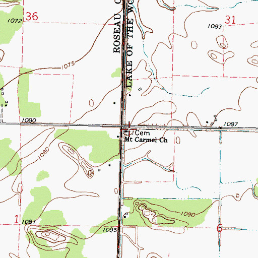 Topographic Map of Mount Carmel Church, MN