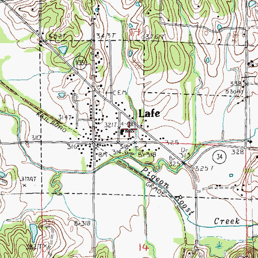 Topographic Map of Lafe Elementary School, AR