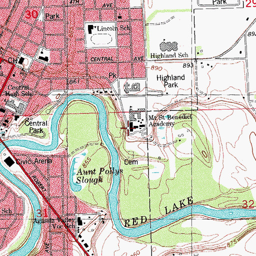 Topographic Map of Mount Saint Benedict Academy, MN