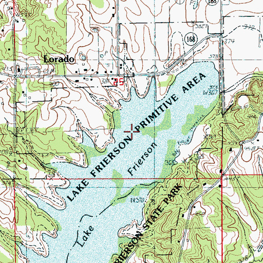 Topographic Map of Lake Frierson Primitive Area, AR