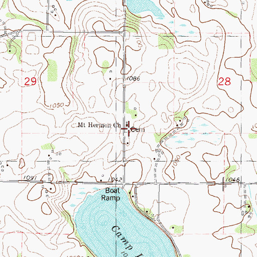 Topographic Map of Mount Vernon Church, MN