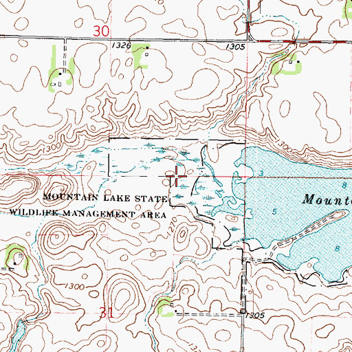 Topographic Map of Mountain Lake State Wildlife Management Area, MN