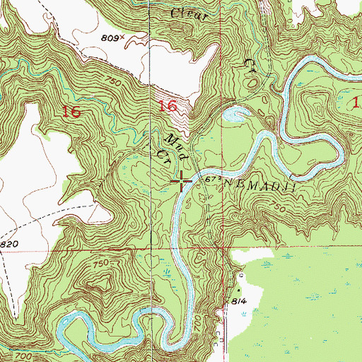 Topographic Map of Mud Creek, MN