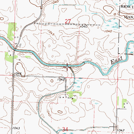 Topographic Map of Mud Creek, MN