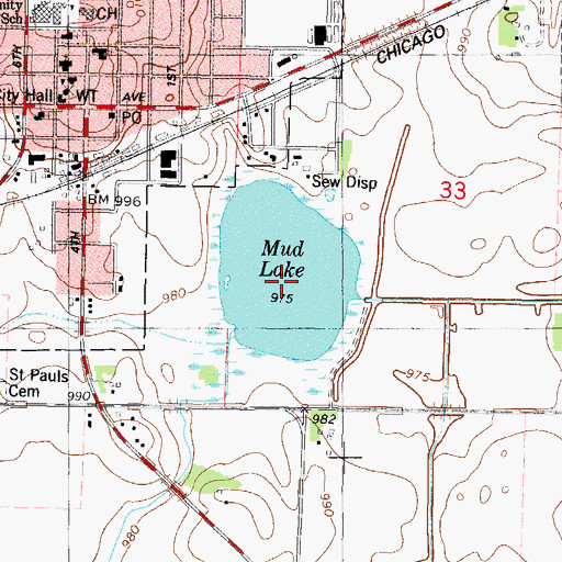 Topographic Map of Mud Lake, MN