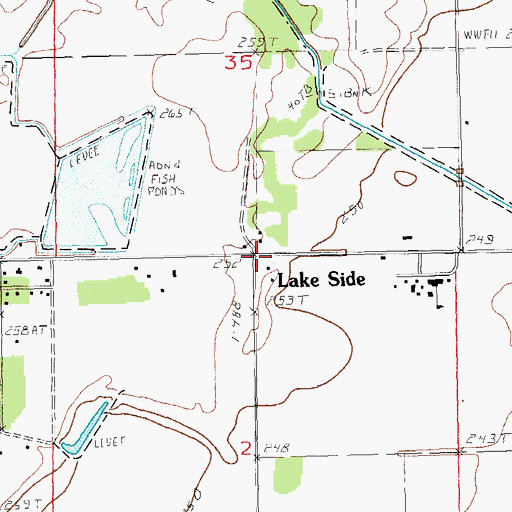 Topographic Map of Lake Side, AR