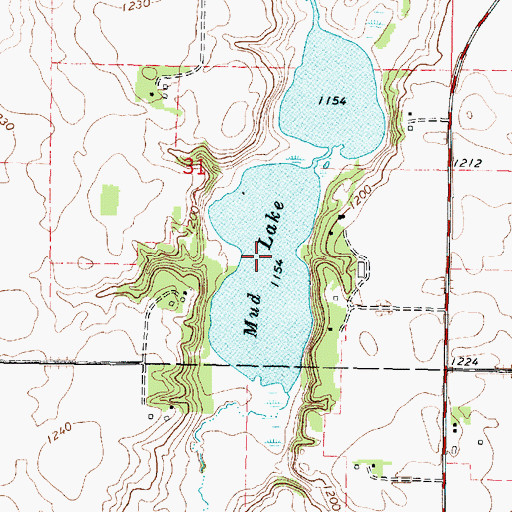 Topographic Map of Mud Lake, MN