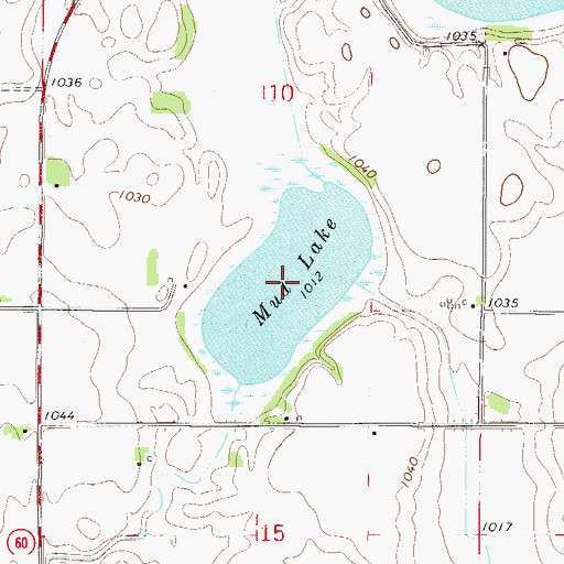 Topographic Map of Mud Lake, MN