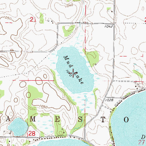 Topographic Map of Mud Lake, MN