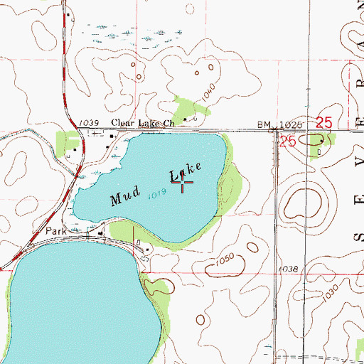 Topographic Map of Mud Lake, MN