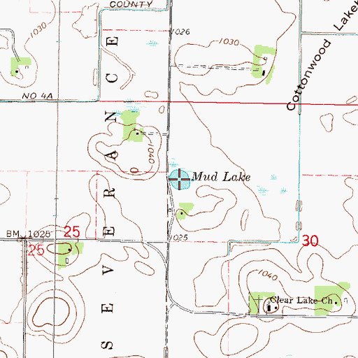 Topographic Map of Mud Lake, MN