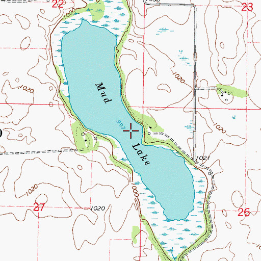 Topographic Map of Mud Lake, MN