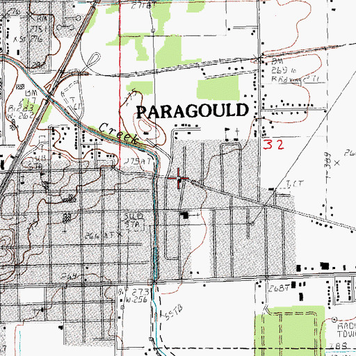 Topographic Map of Lake Street Baptist Church, AR