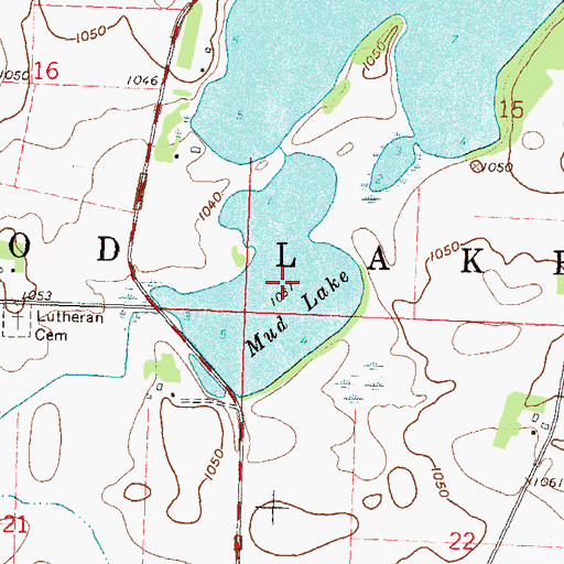 Topographic Map of Mud Lake, MN