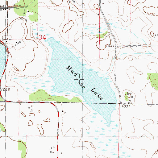 Topographic Map of Mud Lake, MN