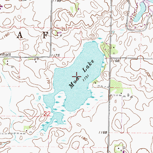Topographic Map of Mud Lake, MN