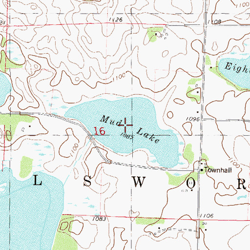 Topographic Map of Mud Lake, MN